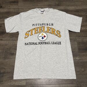 Vintage Pittsburgh Steelers Shirt Mens Medium Gray NFL Football CSA‎ Tee 90s